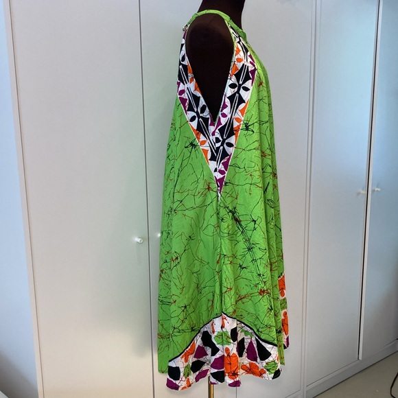 Sara Wax a line dress lime orange magenta L Handmade - Picture 3 of 16